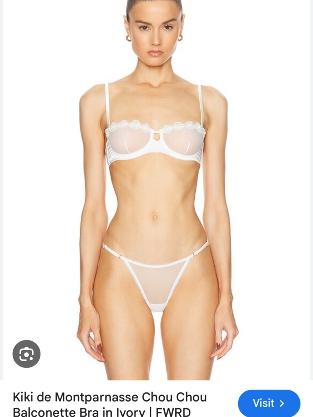 Kiki de Montparnasse Chou Chou Balconette Bra in Ivory